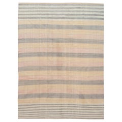 Tapis Kilim moderne en laine rayé, taille de pièce