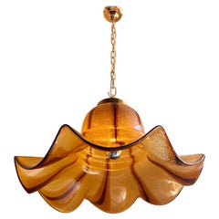 Striped Murano Glass Pendant Light, 1970s