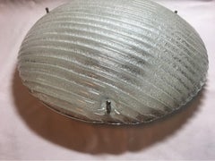 Striped Murano Ice Glass Flush Mount from 1960s Italy