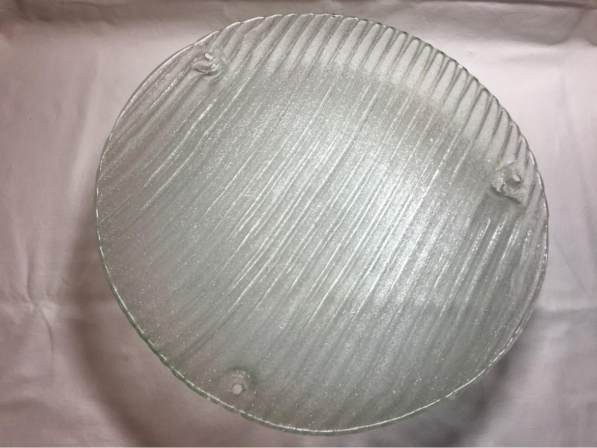 Striped Murano Ice Glass Flush Mount from 1960s Italy For Sale 3