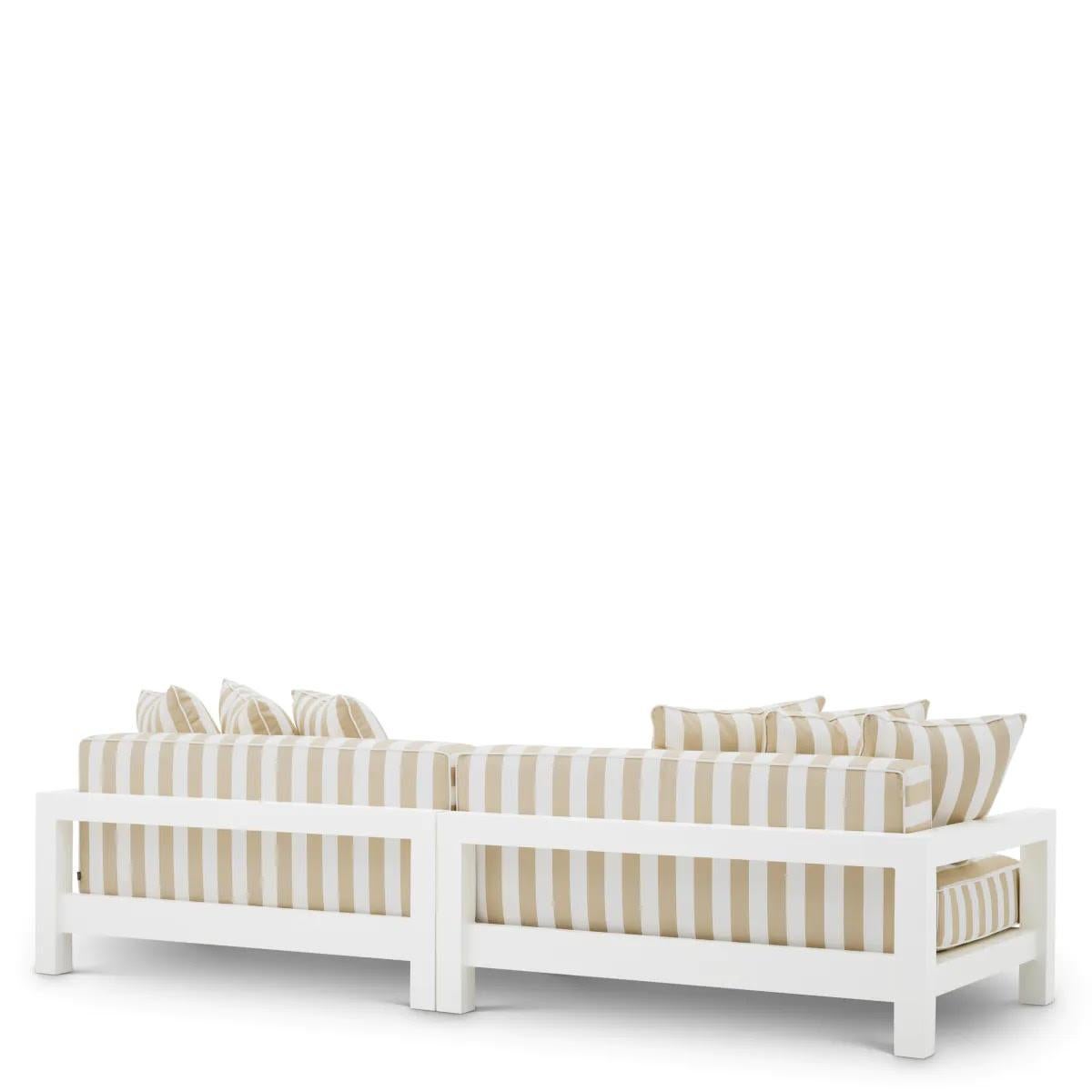 Canapé d'extérieur Striped, finition blanc mat, beige. Neuf - En vente à Saint-Ouen, FR