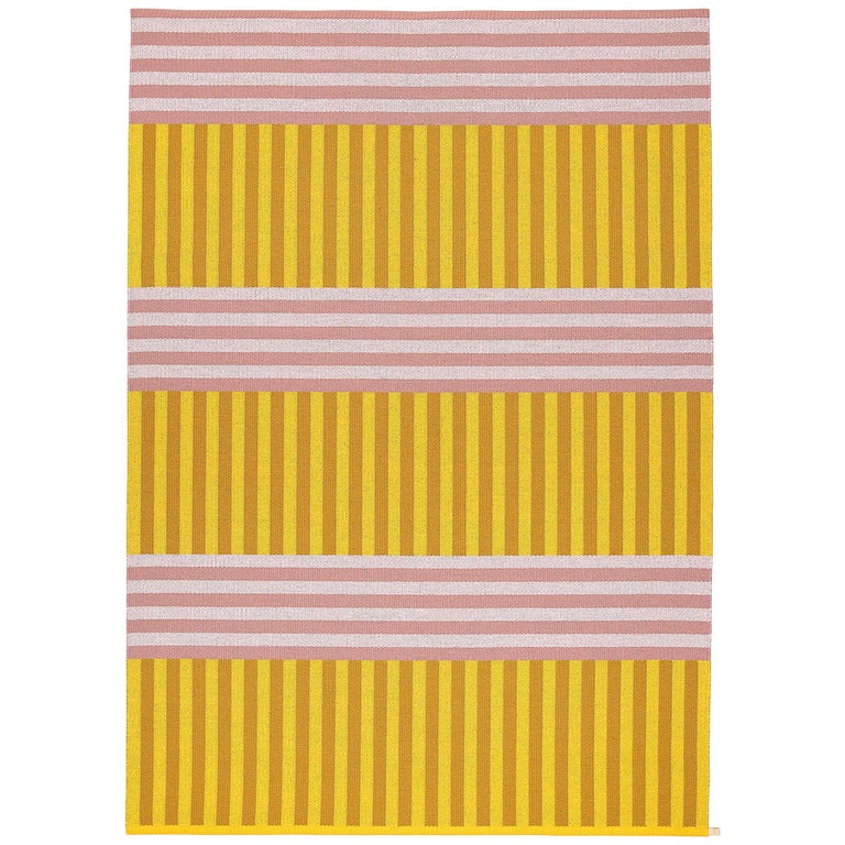 Striped Pink and Yellow 9x12 Woven Wool Rug by Sight Unseen for