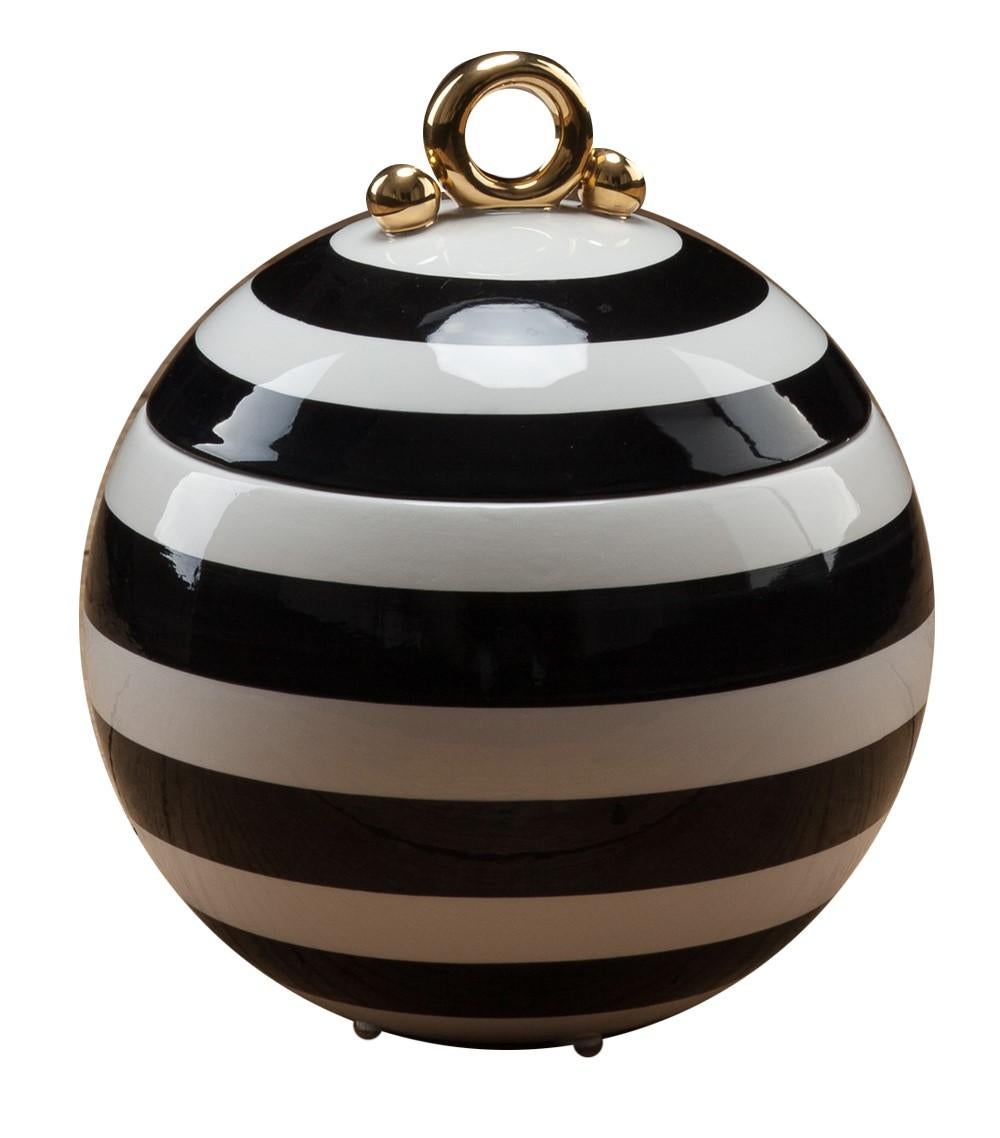 Striped Round Box In New Condition In Milan, IT