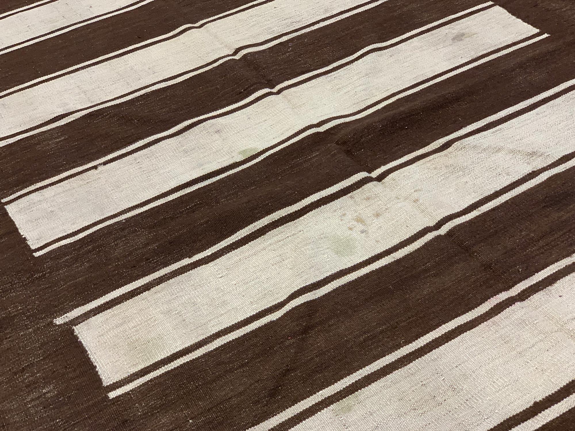 brown and cream striped carpet