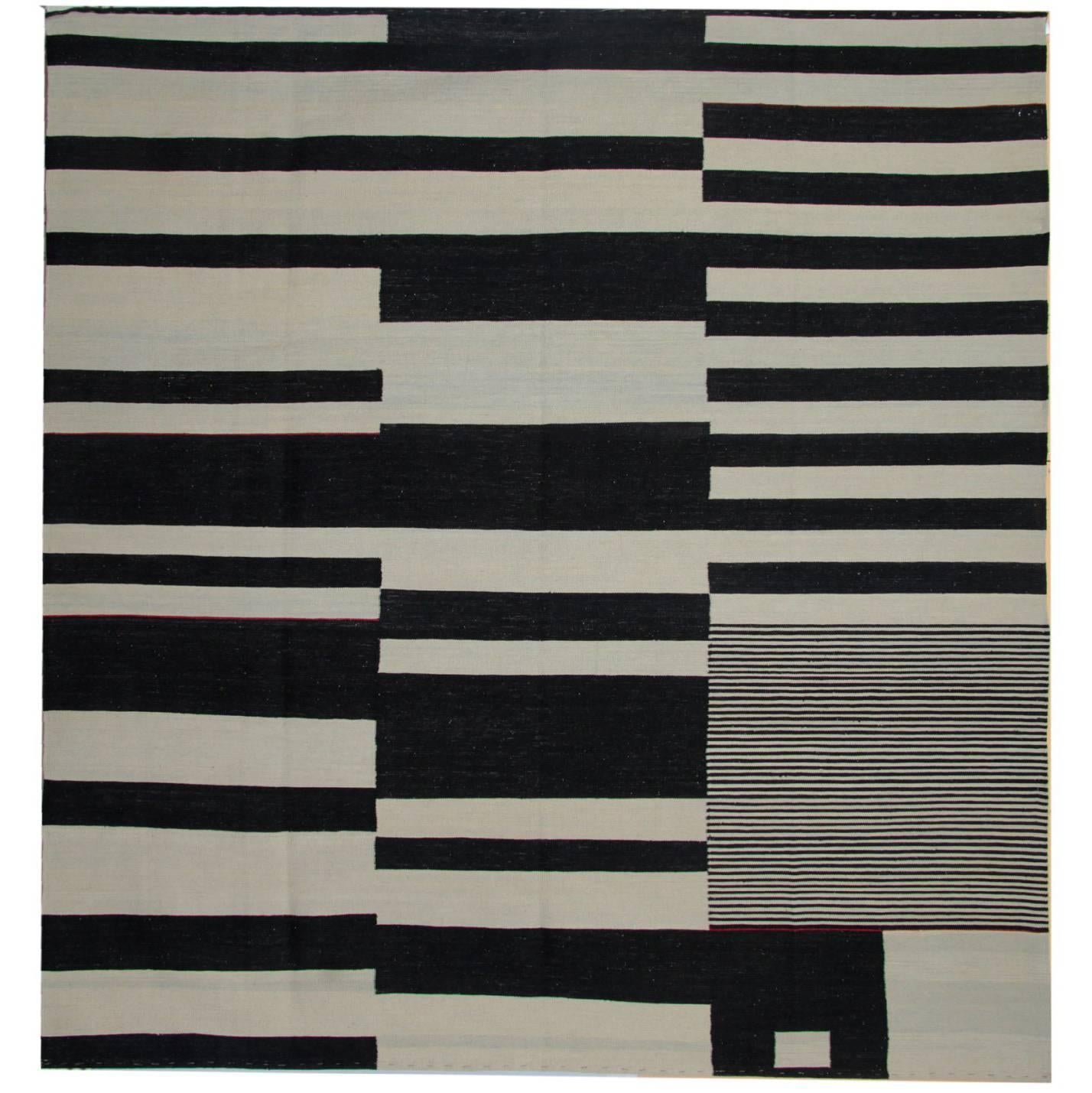 Striped Rug, Kilim Rugs Carpet from Afghanistan, Modern Striped Kilim Rugs,
