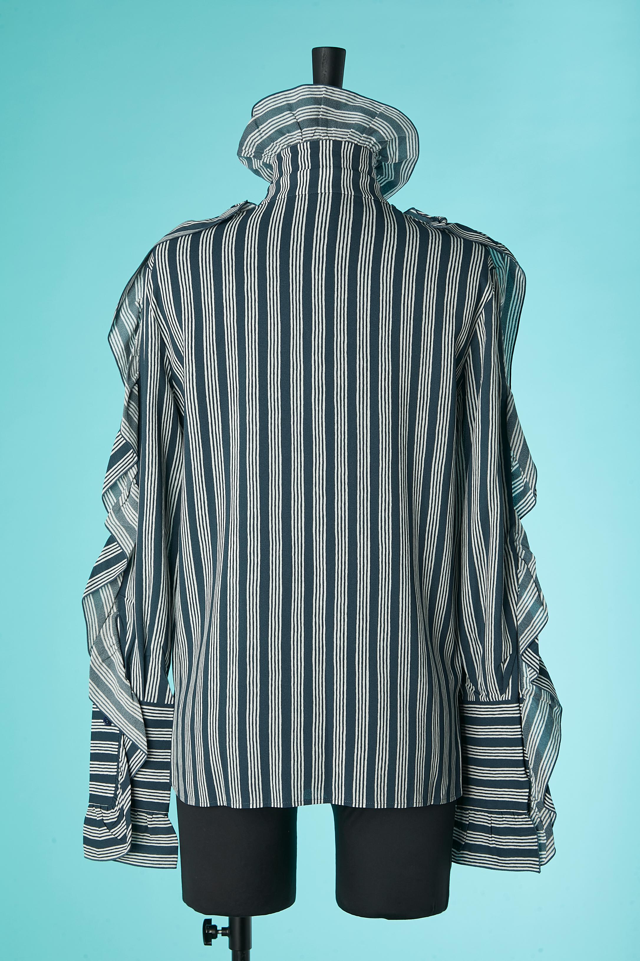 Striped shirt with ruffles on the collar and on the sleeves Sonia Rykiel  2