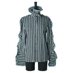The Striped shirt with ruffles on the collar and on the sleeves Sonia Rykiel 
