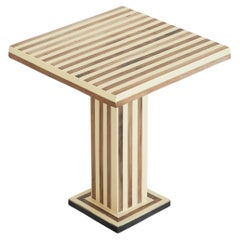 Striped Side Table in Walnut and Resin 1970s