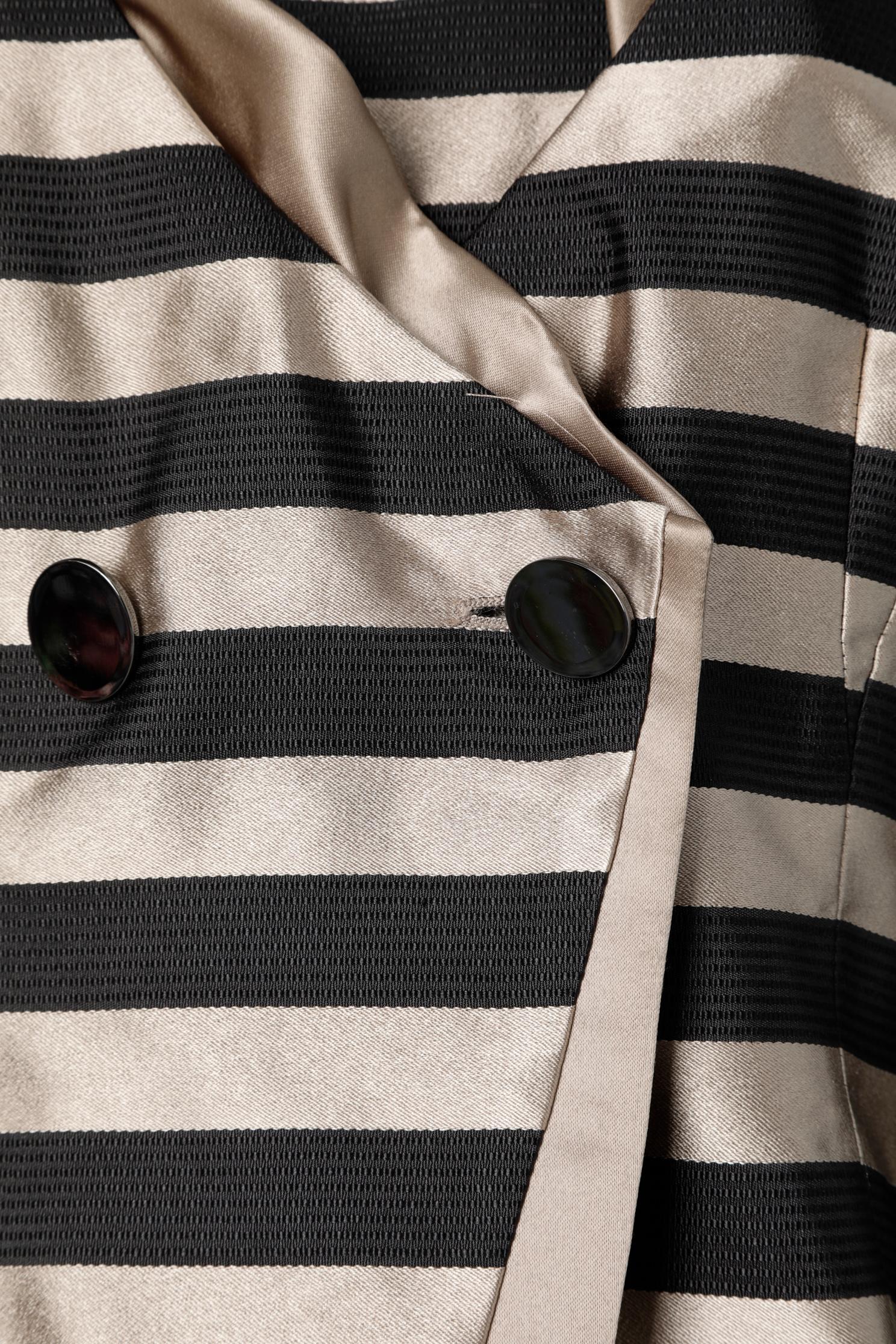 Black Striped silk ensemble Armani Collezioni  For Sale