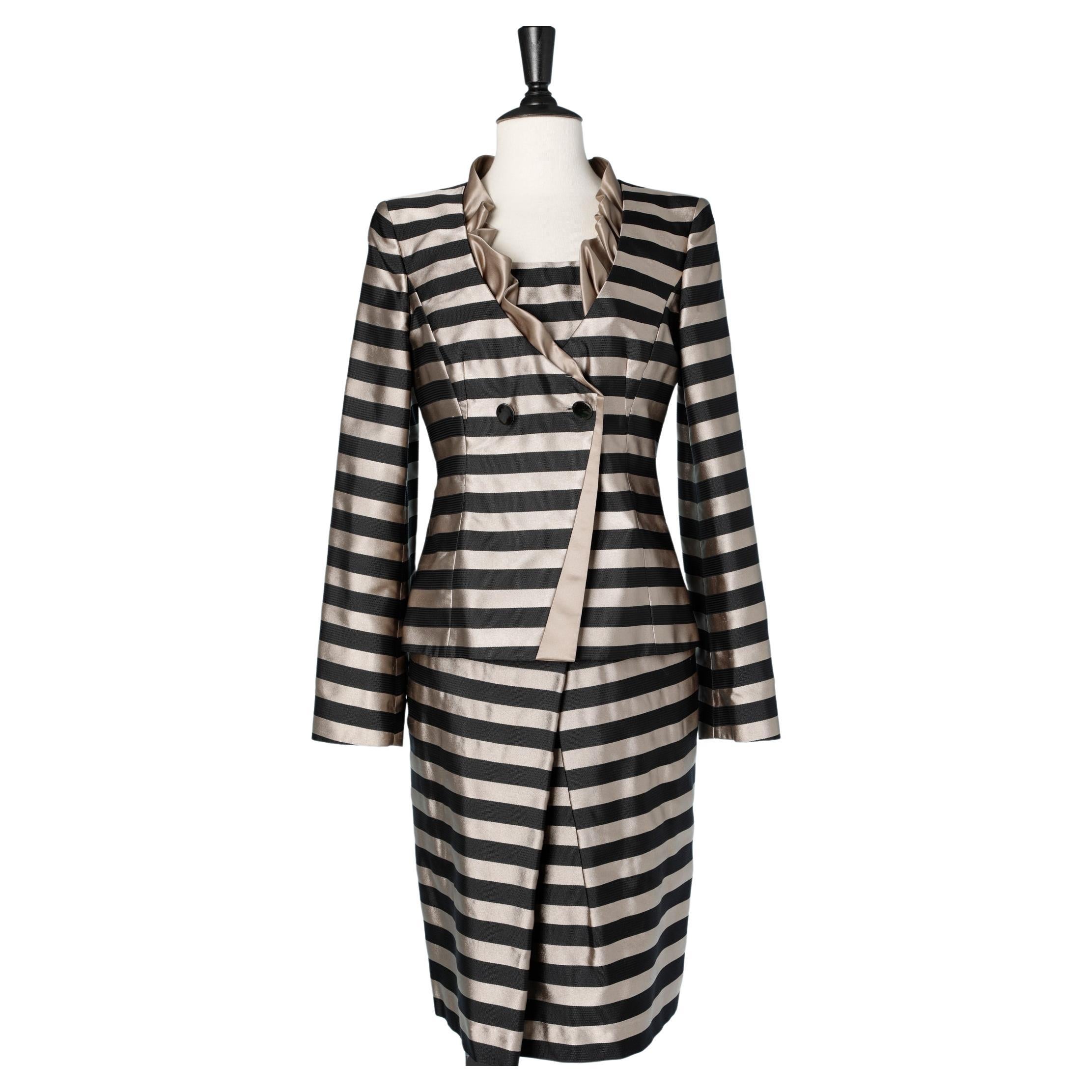 Striped silk ensemble Armani Collezioni  For Sale