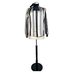 Blusa de sarga de seda a rayas de Valentino Garavani - Italia, hacia 1990