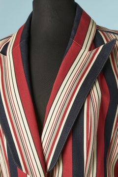 Striped single-breasted jacket with silver button closure Thierry Mugler Couture
