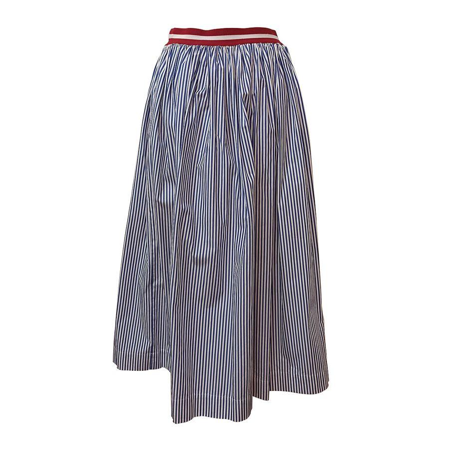 red and white striped skirt