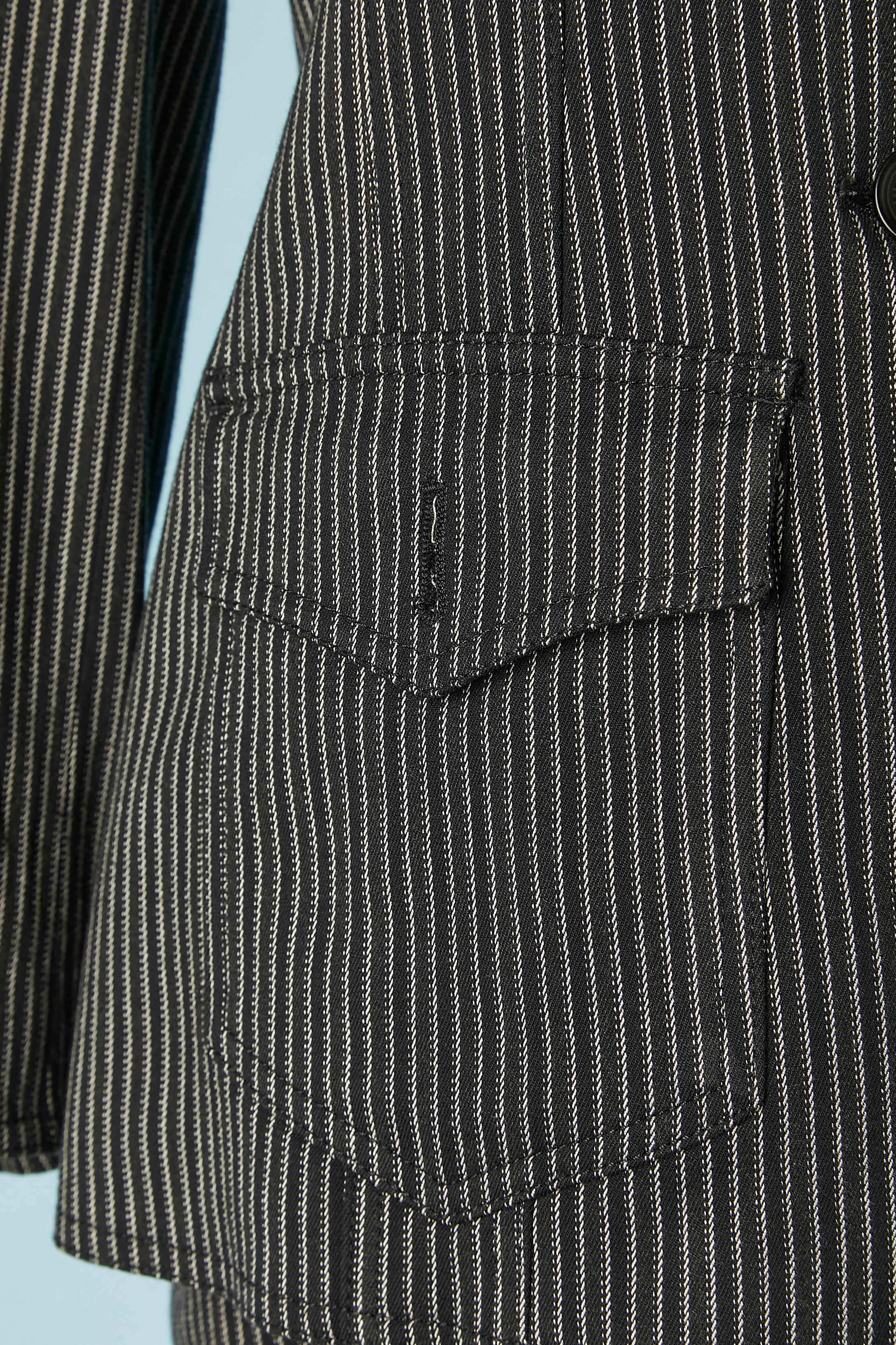 Striped skirt-suit with black inset Moschino Jeans  In Excellent Condition For Sale In Saint-Ouen-Sur-Seine, FR