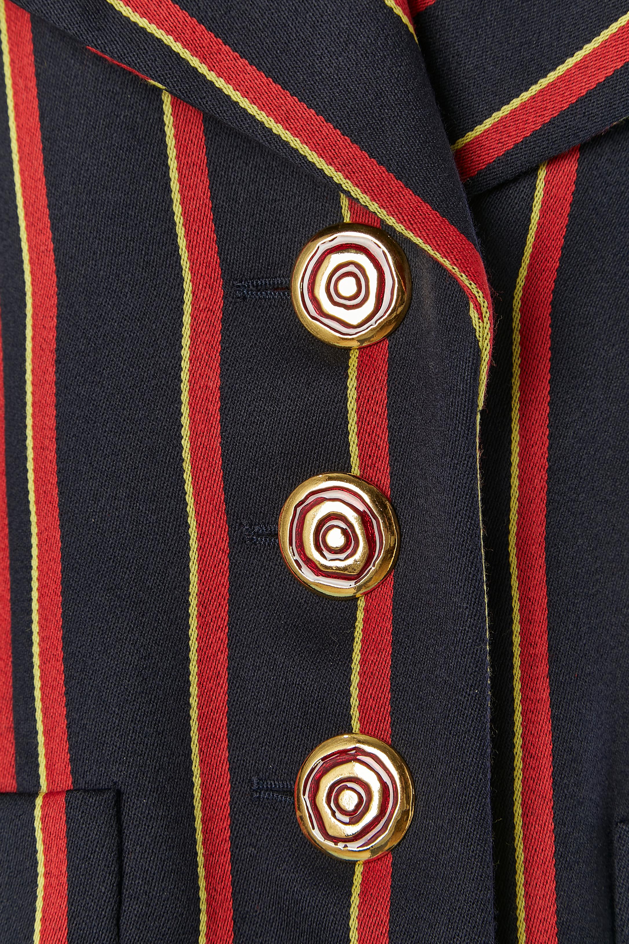 Black Striped skirt suit Yves Saint Laurent Rive Gauche For Sale