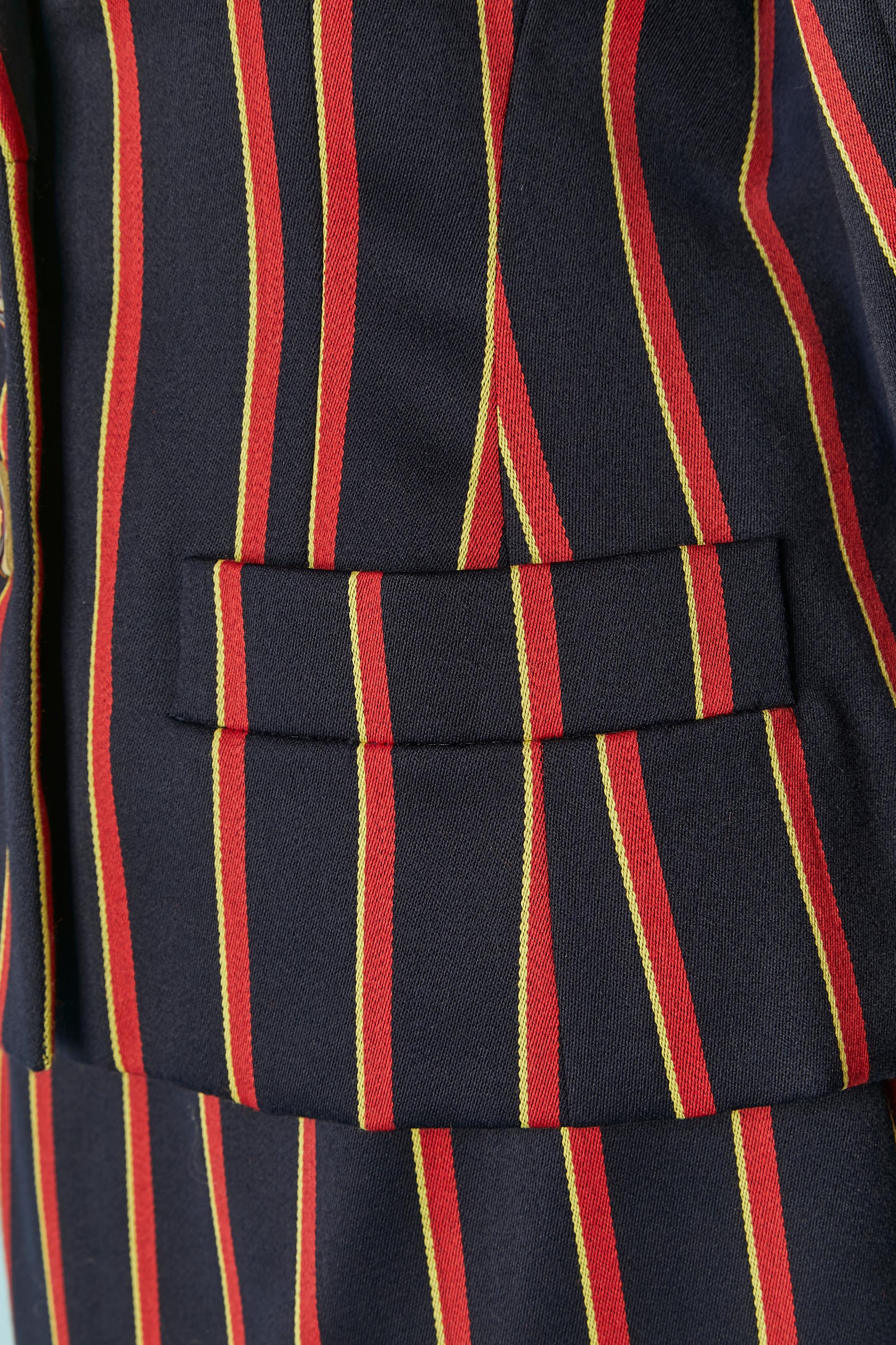 Striped skirt suit Yves Saint Laurent Rive Gauche In Excellent Condition For Sale In Saint-Ouen-Sur-Seine, FR
