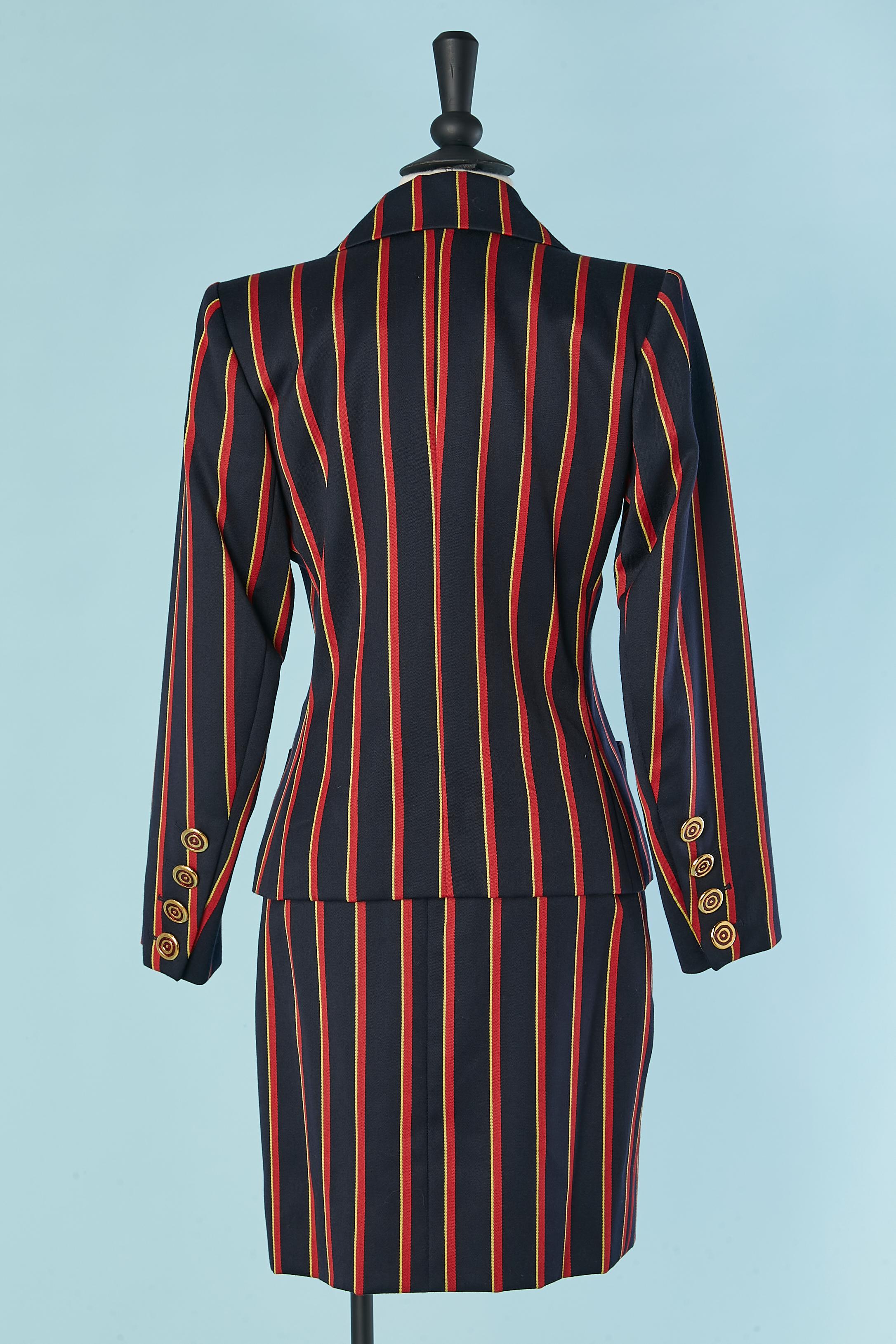 Striped skirt suit Yves Saint Laurent Rive Gauche For Sale 3