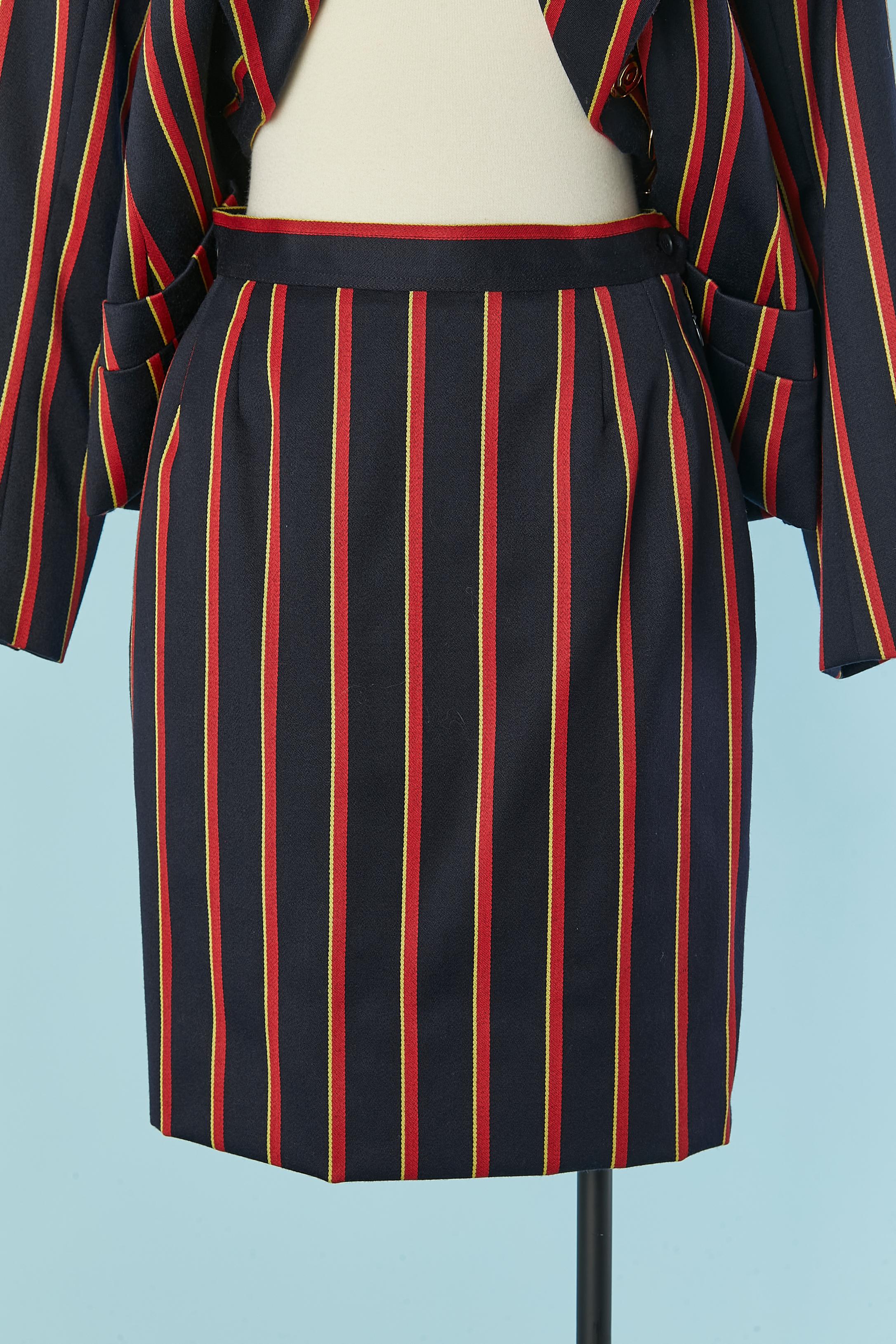 Striped skirt suit Yves Saint Laurent Rive Gauche For Sale 4