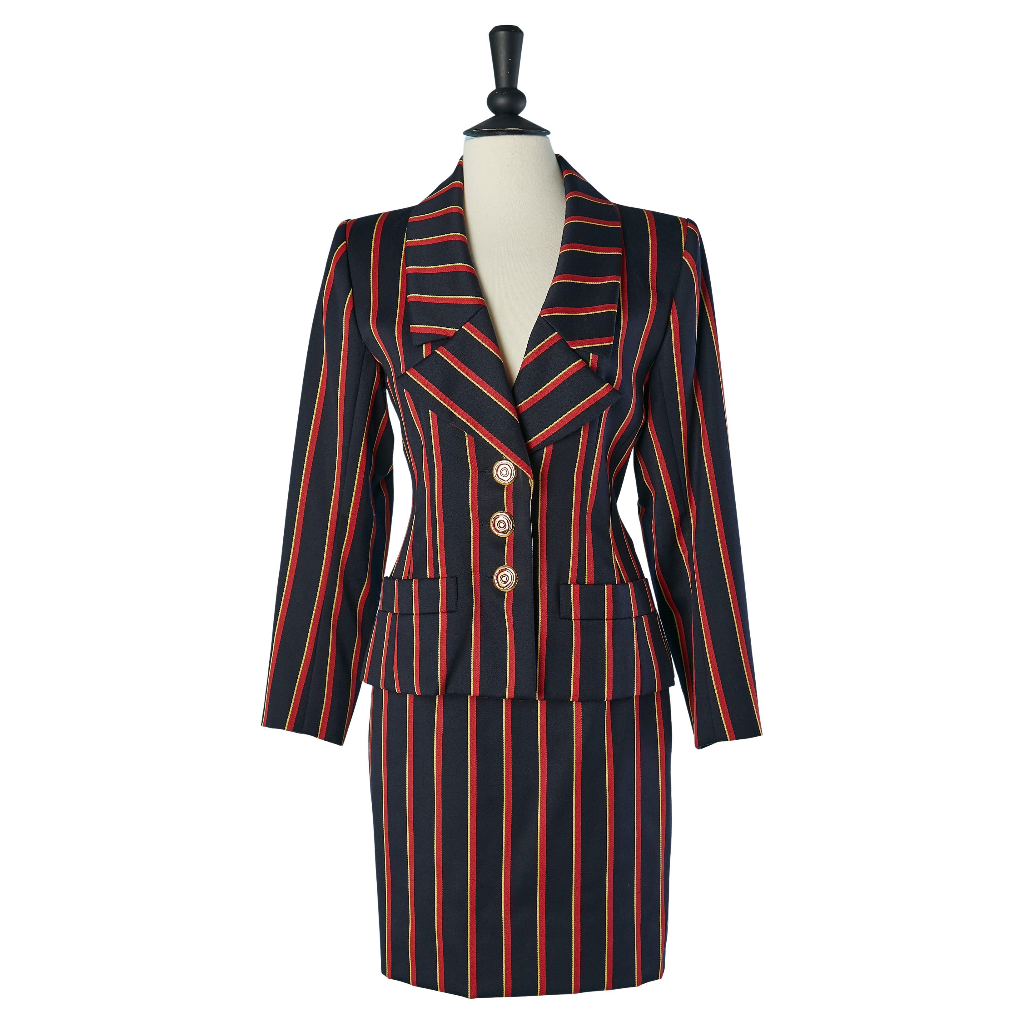 Striped skirt suit Yves Saint Laurent Rive Gauche For Sale