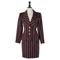Traje de falda a rayas Yves Saint Laurent Rive Gauche