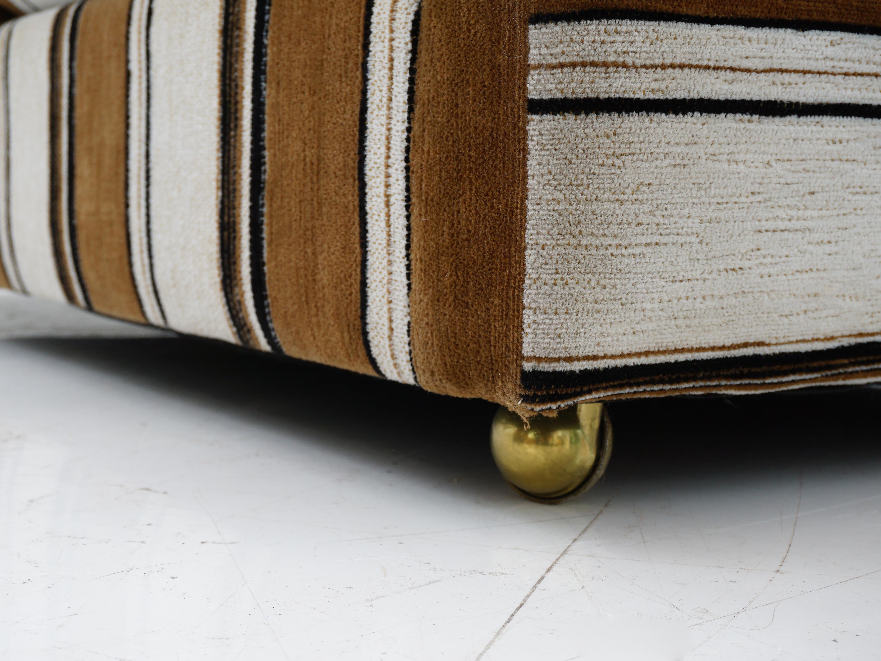 Mid-Century Modern Striped Sofa, 1970s