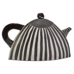 Striped Stoneware Teapot