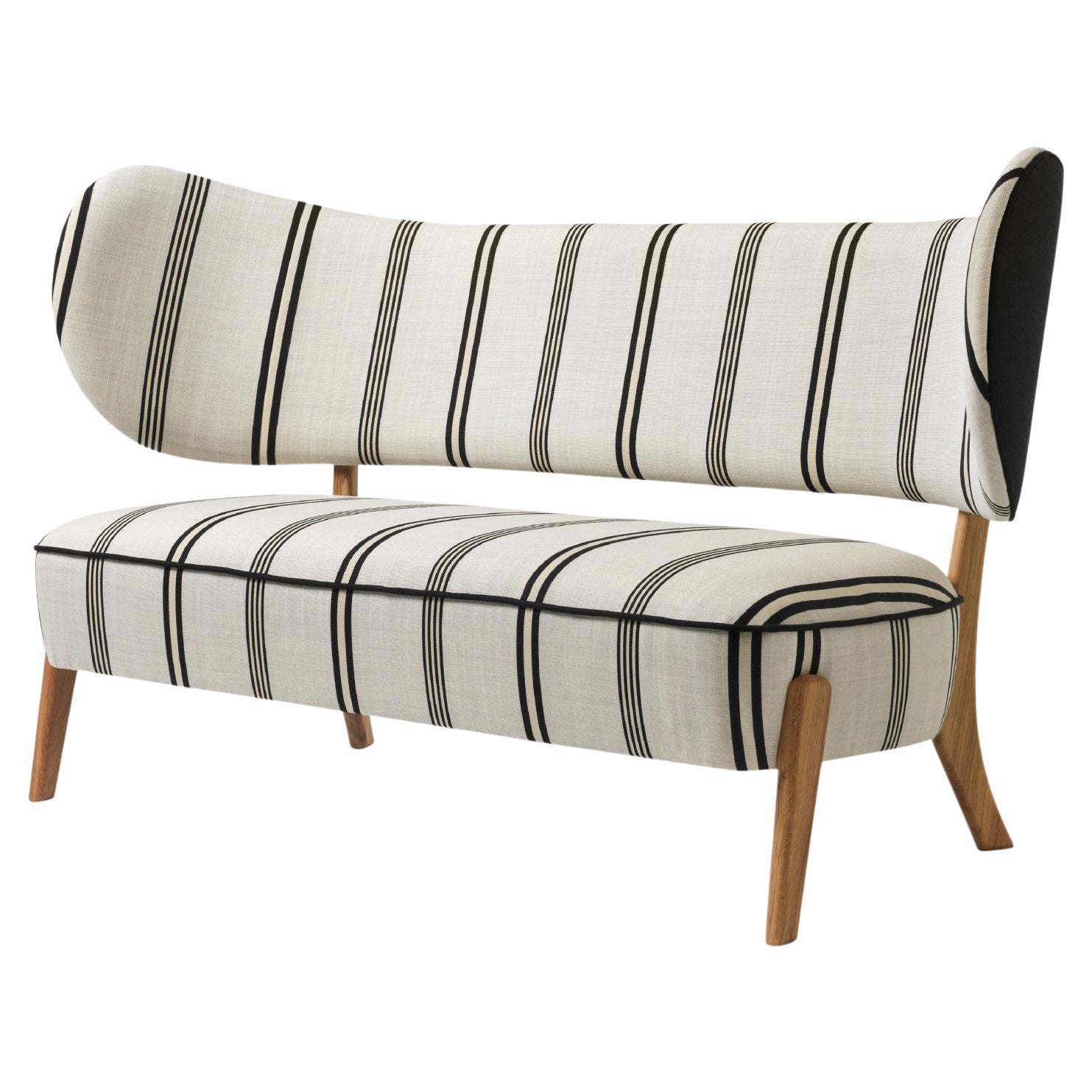 Canapé lounge Striped TMBO en chêne et tapisserie d'ameublement Dedar/Linear par Mazo Design en vente