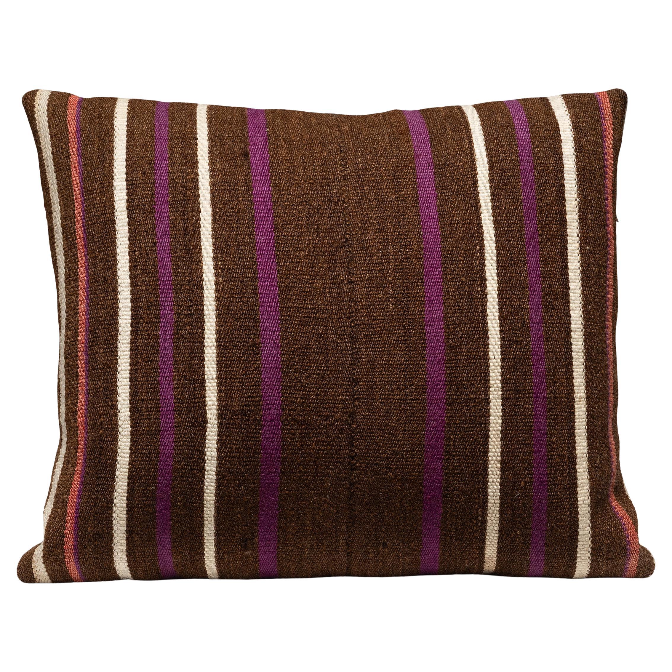 Striped Turkish Wool Throw Pillow For Sale