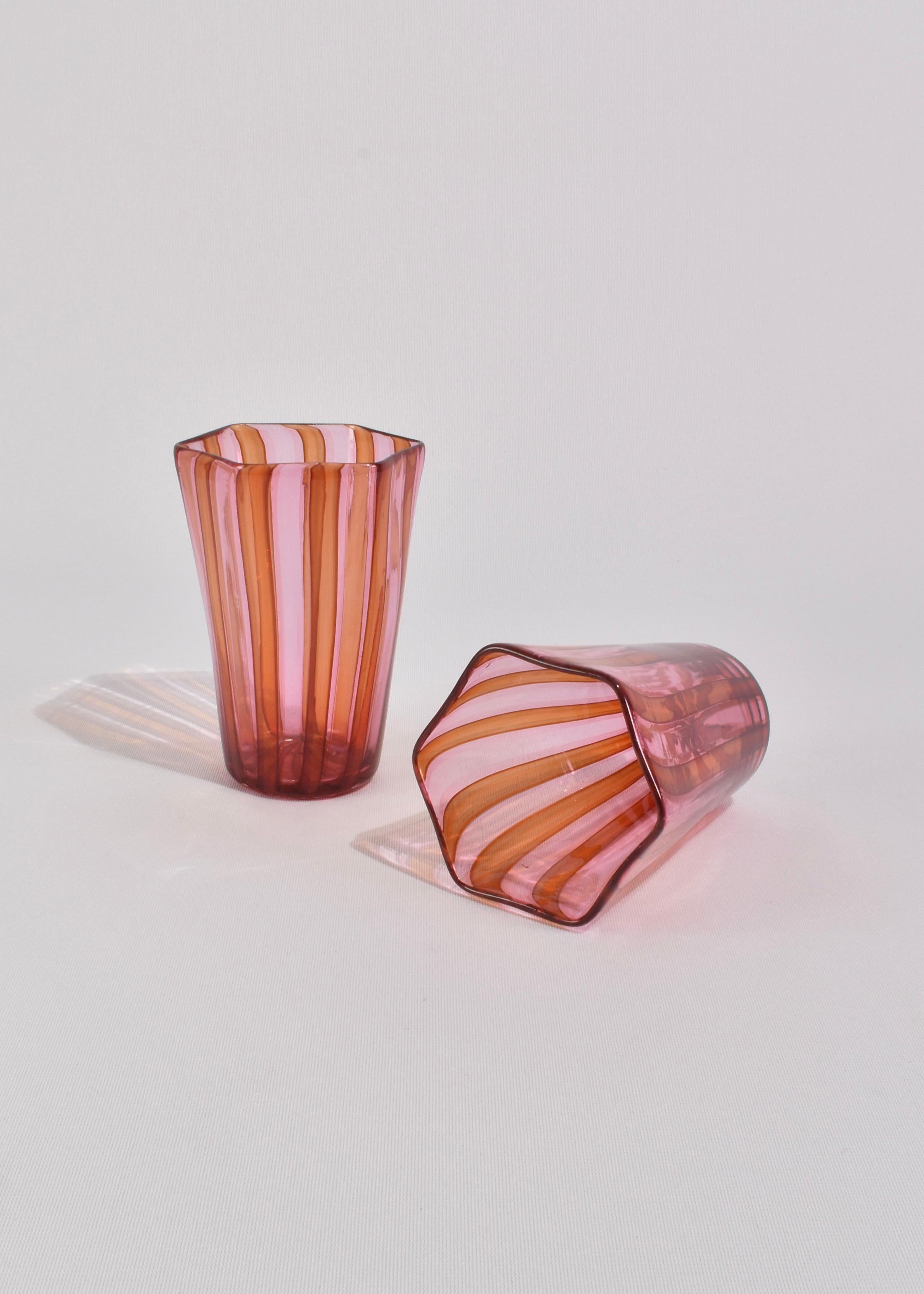 Juego de cristal veneciano a rayas Vidrio en venta