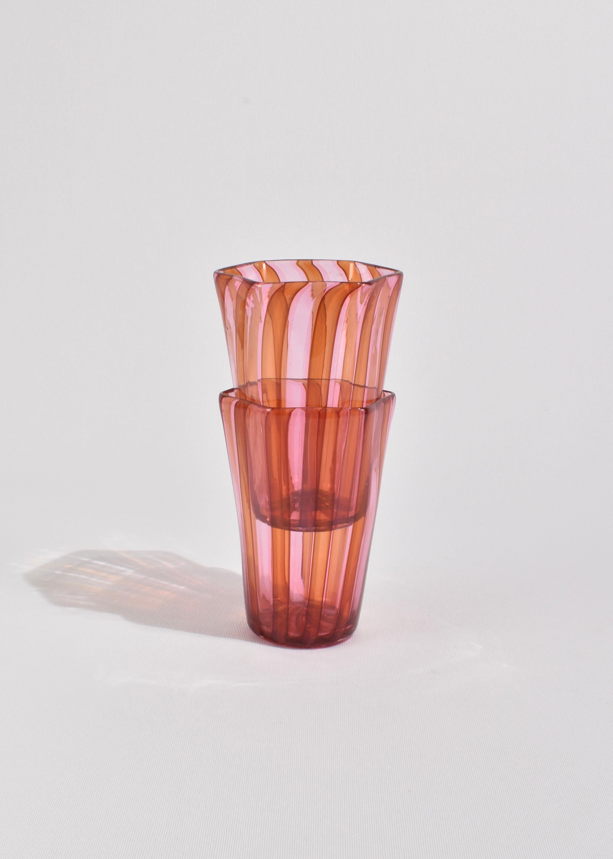 Juego de cristal veneciano a rayas en venta 1
