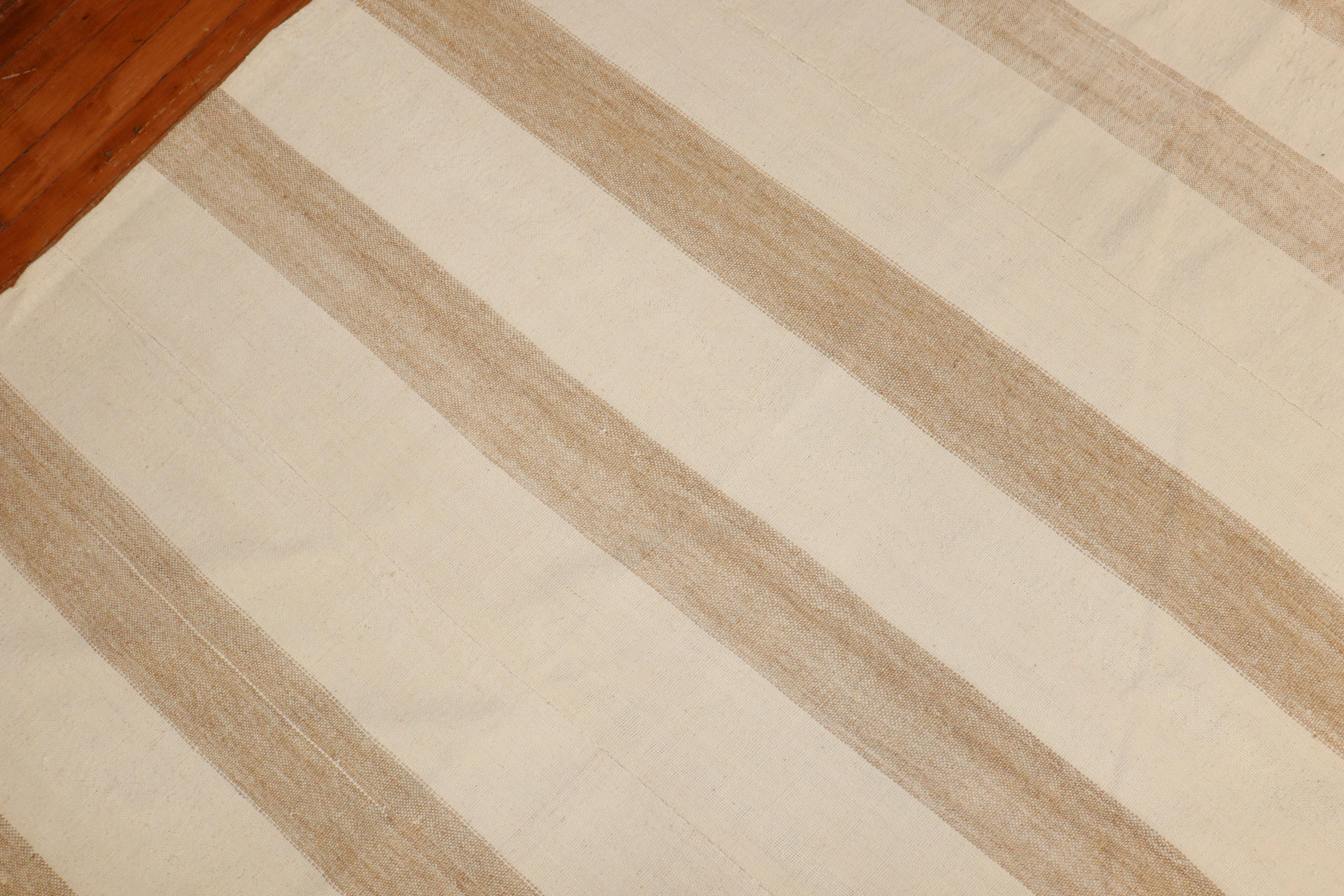 Striped Vintage Inspired Turkish Square Kilim In Good Condition For Sale In New York, NY