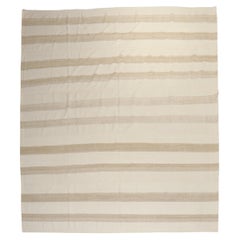 Striped Vintage Inspired Turkish Square Kilim