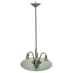 Lampe à suspension italienne rayée vintage de Stilnovo, années 1960