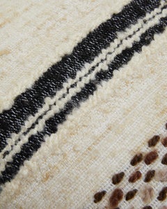 Striped Vintage Scandinavian Wool fabric Pillow in Cream 60x50 cm