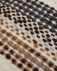 Striped Vintage Scandinavian Wool fabric Pillow in Cream 60x60 cm