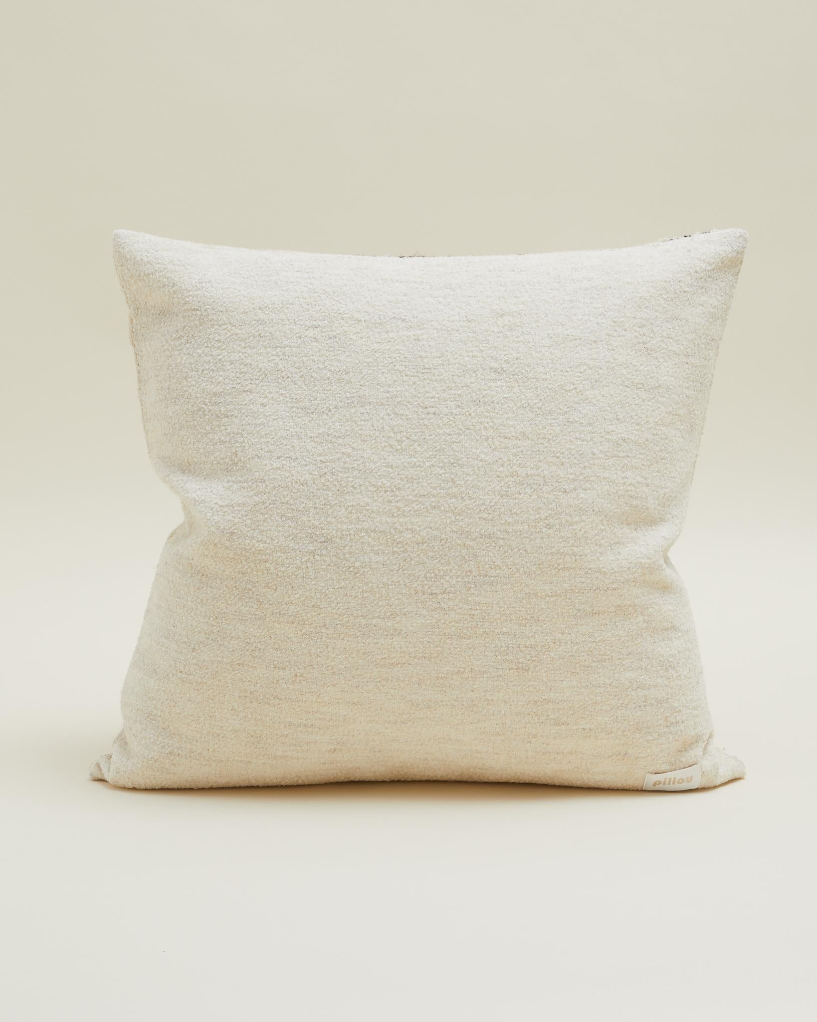 Scandinave moderne Coussin scandinave vintage rayé en laine crème 60 x 60 cm en vente