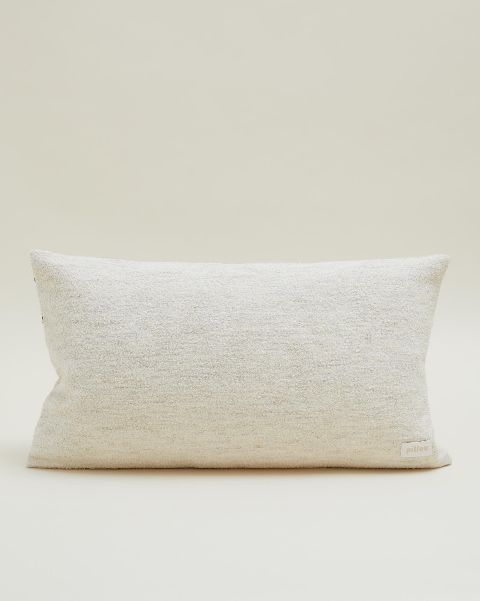 Scandinave moderne Coussin scandinave vintage rayé en laine crème 70x40 cm en vente