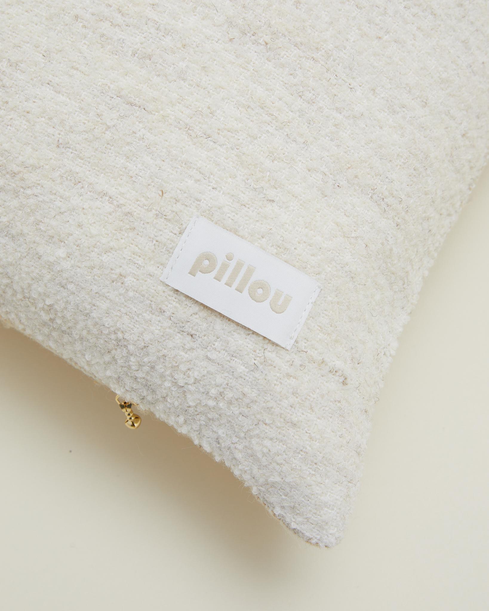 Suédois Coussin scandinave vintage rayé en laine crème 70x40 cm en vente