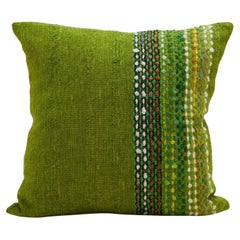 Cuscino in tessuto di lana scandinavo vintage a righe in verde 60x60 cm opzione 3