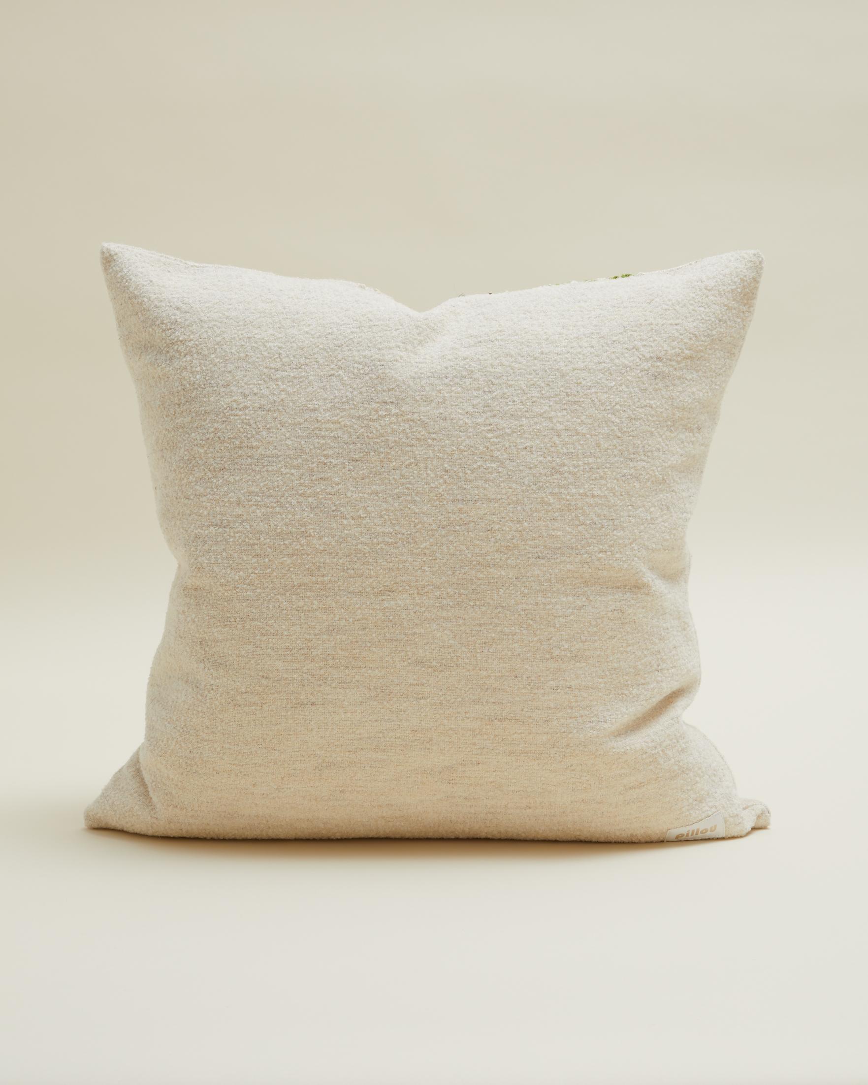 Scandinave moderne Coussin scandinave vintage rayé crème, vert et beige 60 x 60 cm, n°2 en vente