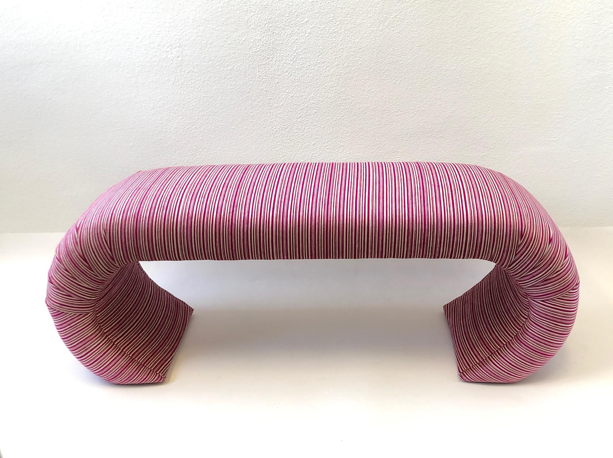 Late 20th Century Striped Waterfall Bench by Steve Chase