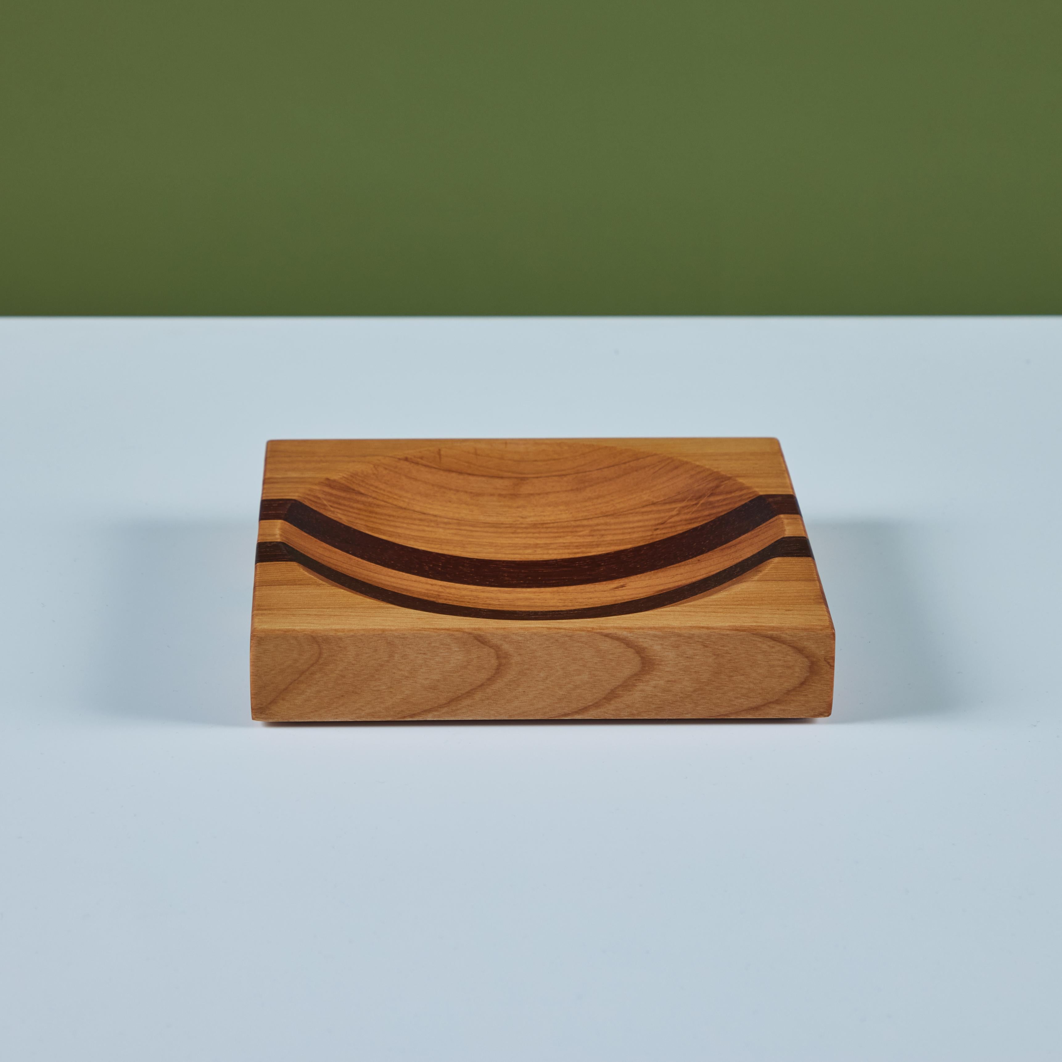 American Striped Wood Catchall For Sale