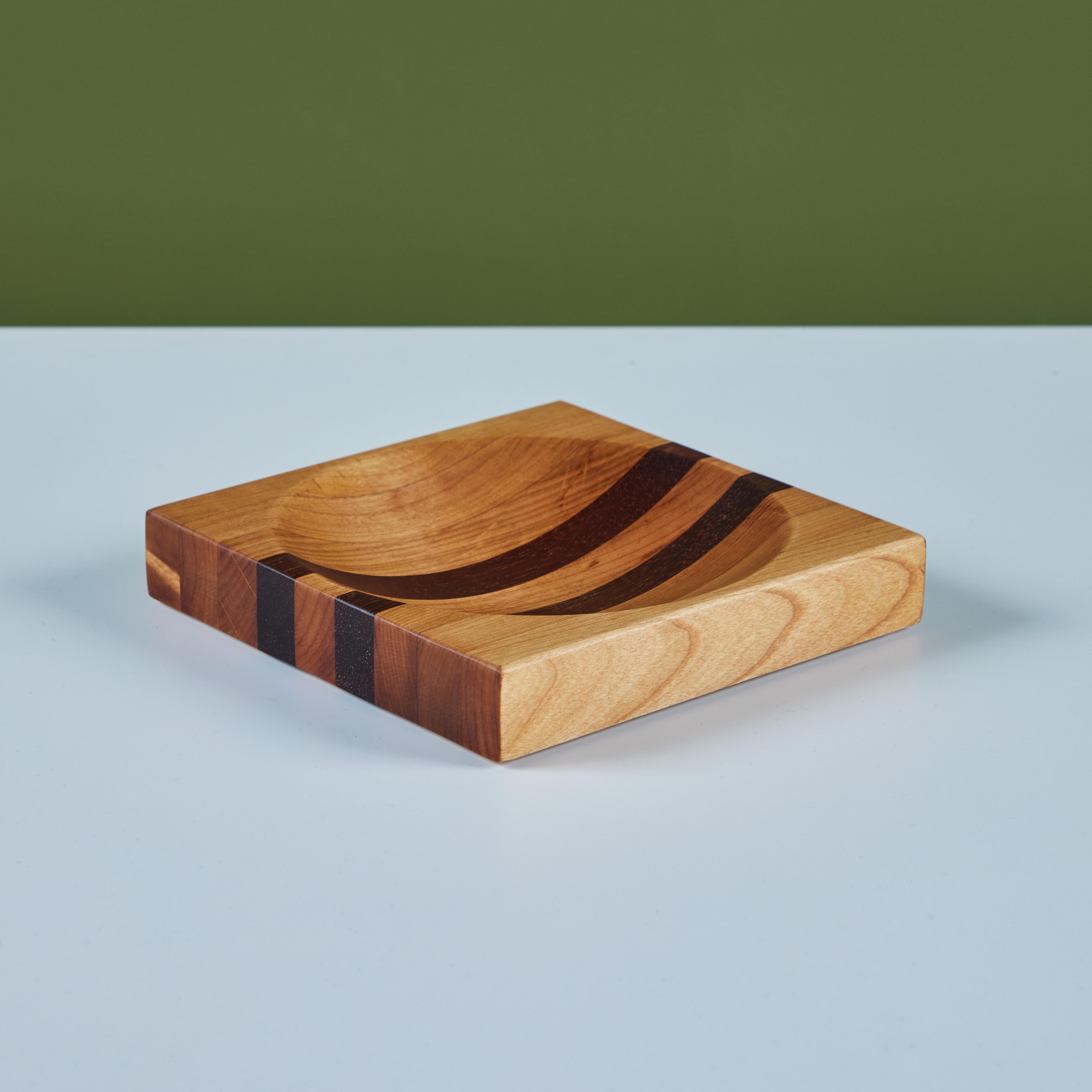 20th Century Striped Wood Catchall For Sale