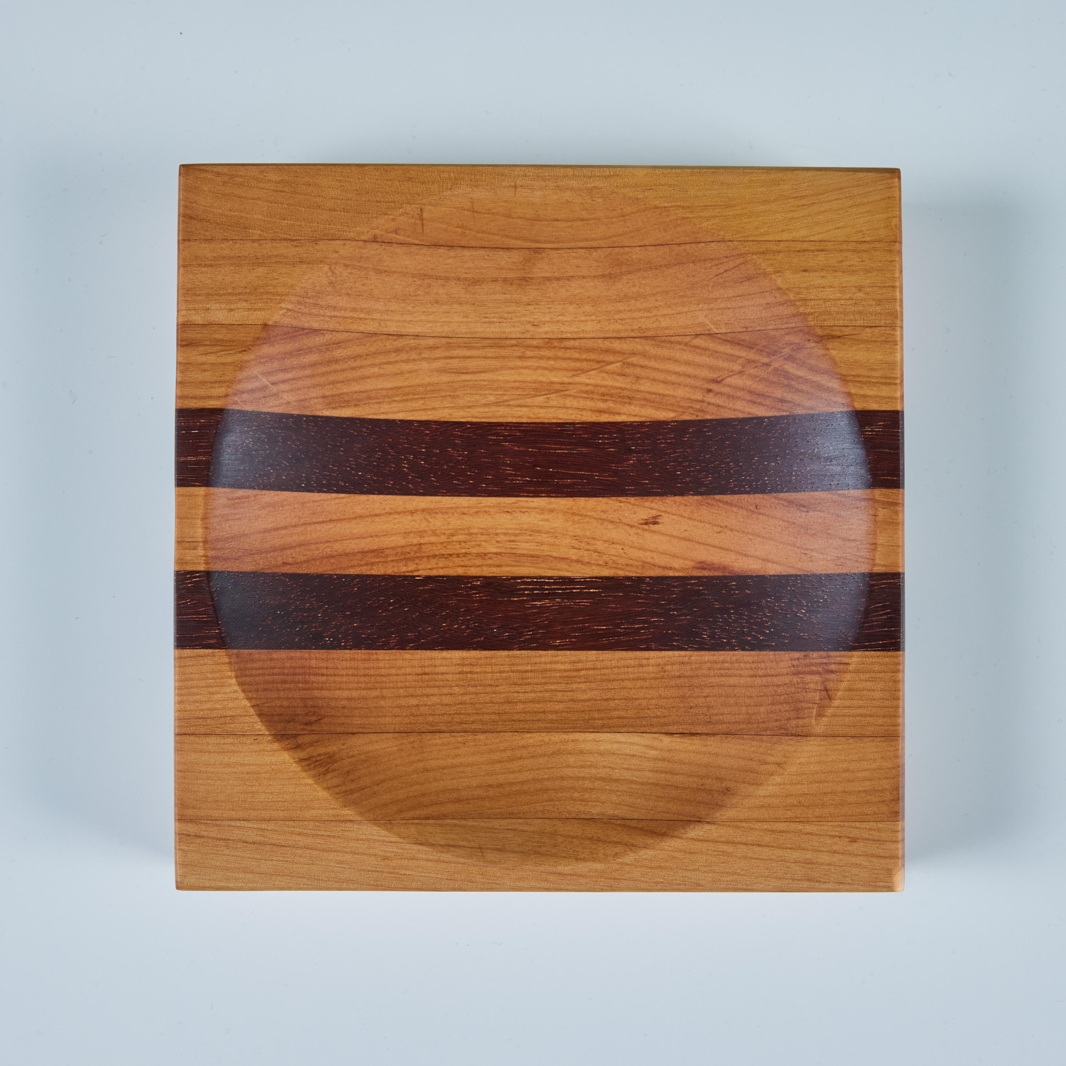 Oak Striped Wood Catchall For Sale