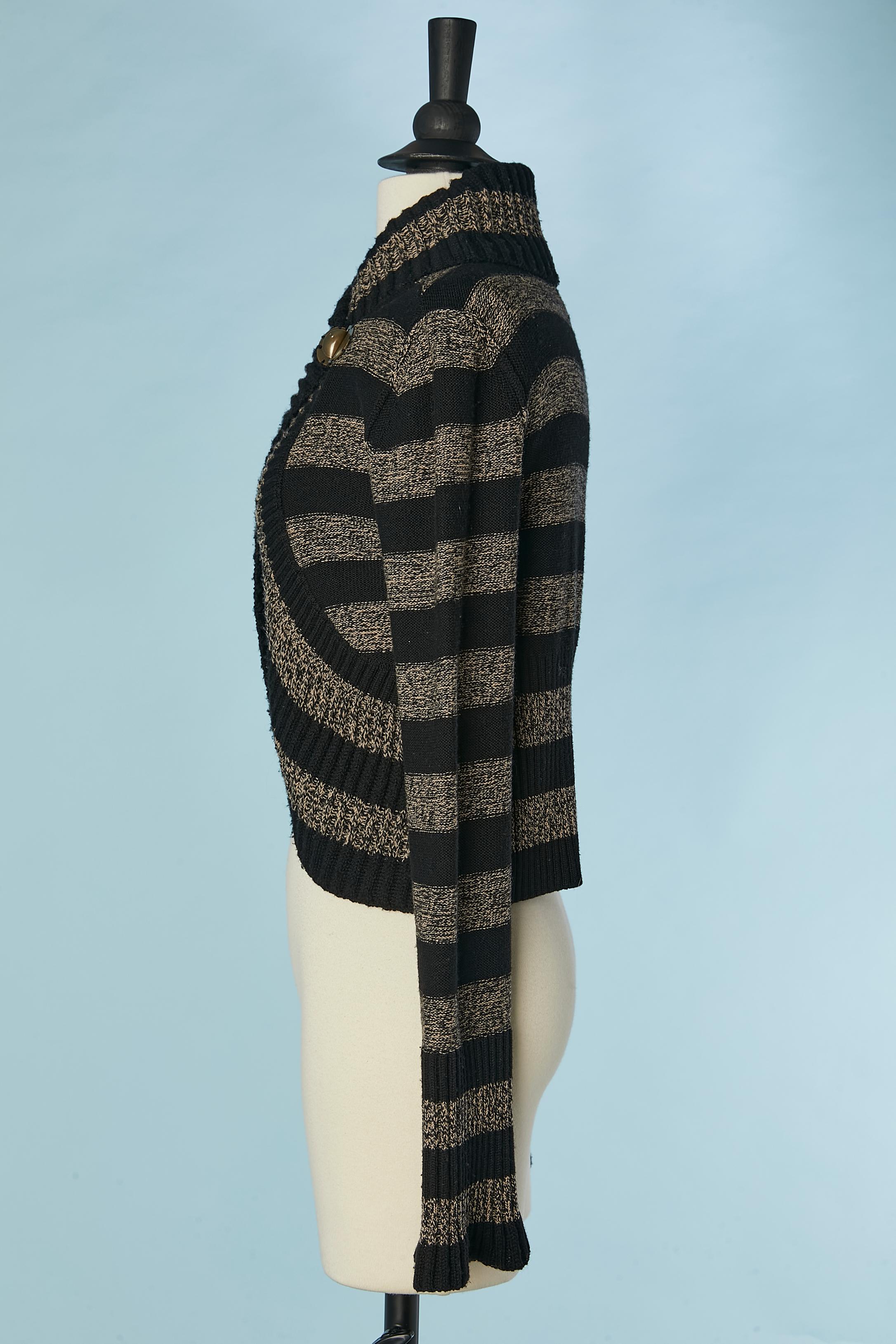 Striped wool and cashmere cardigan with branded buckle closure Sonia Rykiel In Good Condition For Sale In Saint-Ouen-Sur-Seine, FR