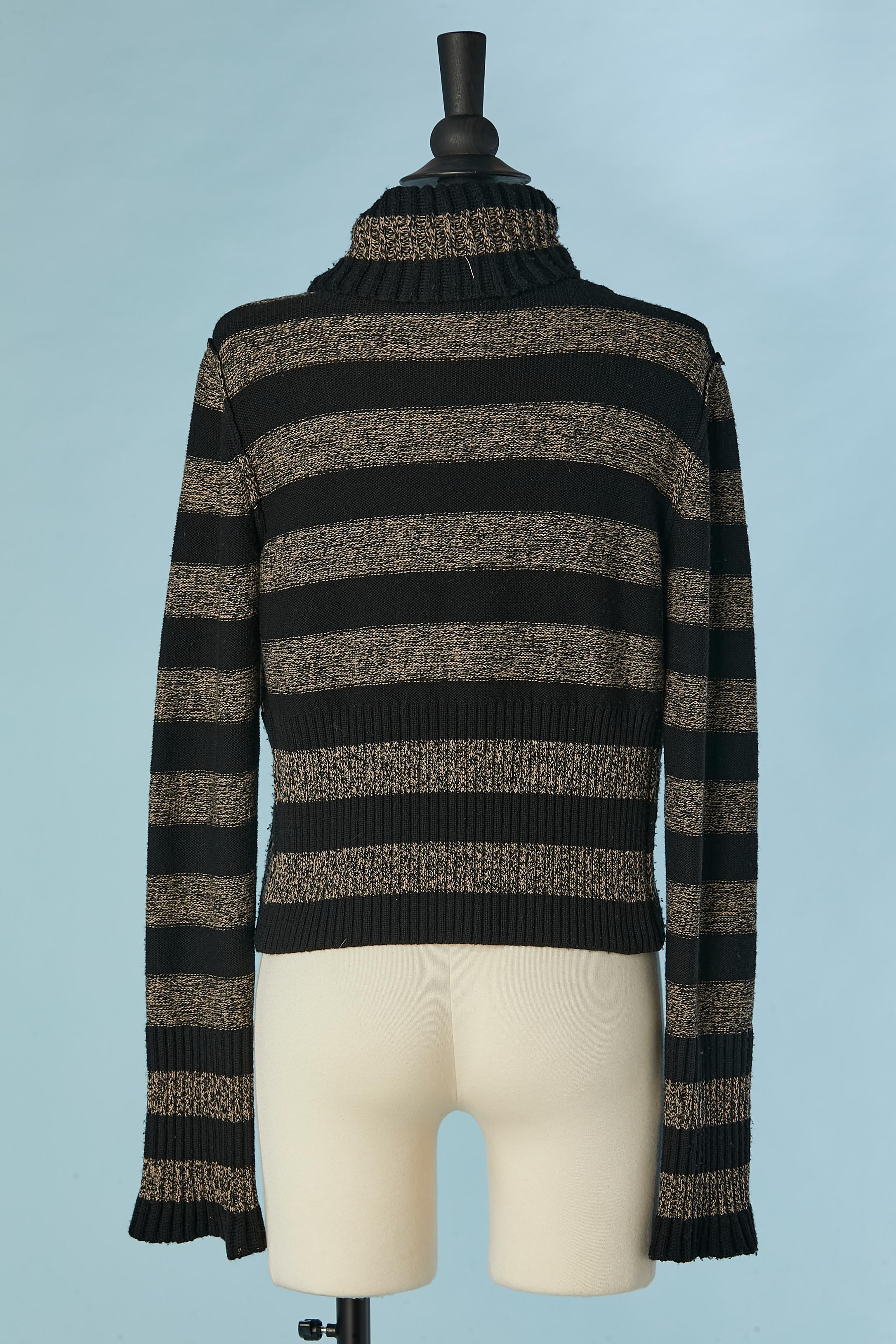 Women's Striped wool and cashmere cardigan with branded buckle closure Sonia Rykiel For Sale