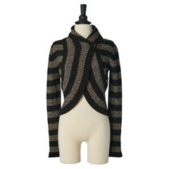 Cardigan rayé en laine et cachemire avec fermeture à boucle Sonia Rykiel