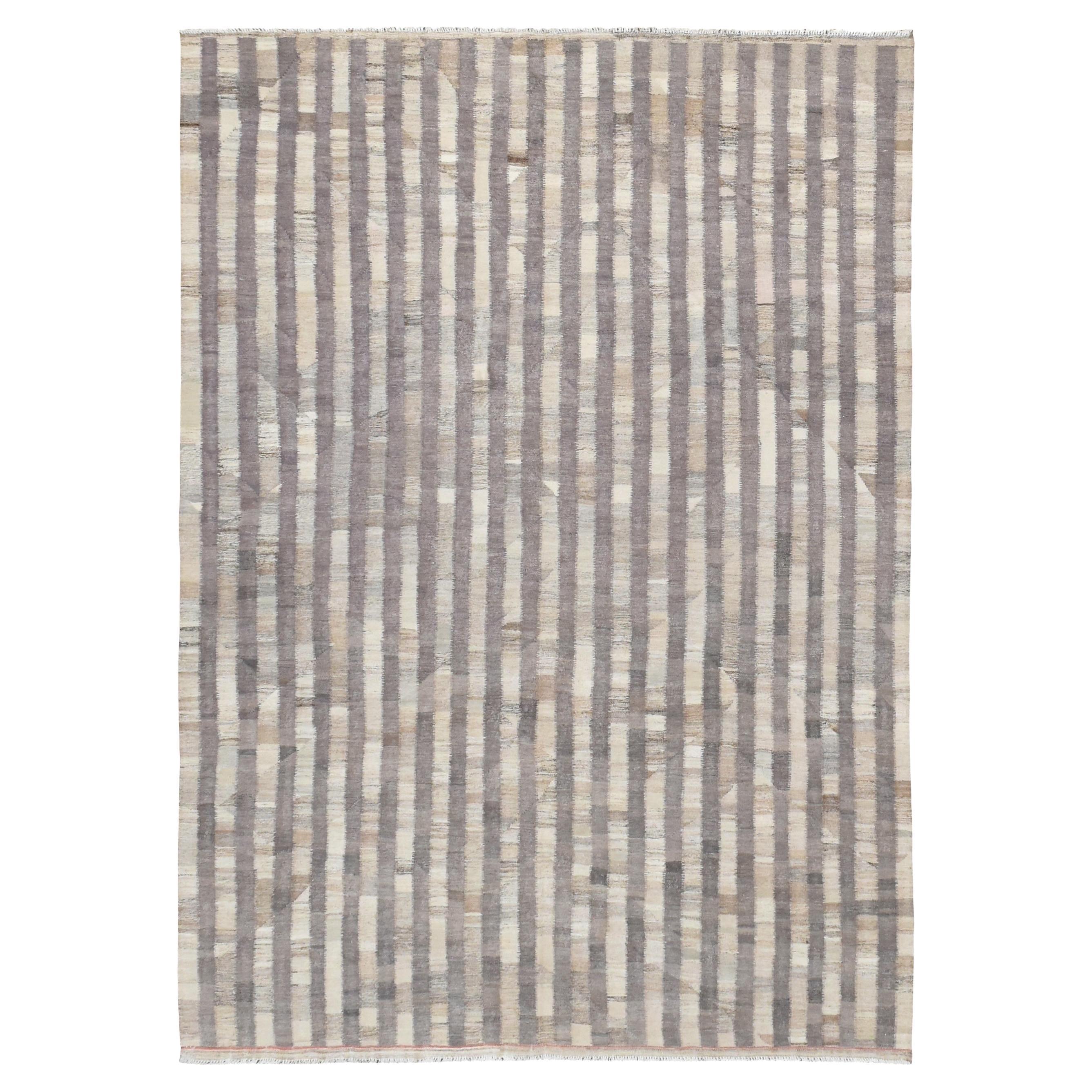 Kilim en laine rayée 6'8''x9'5''