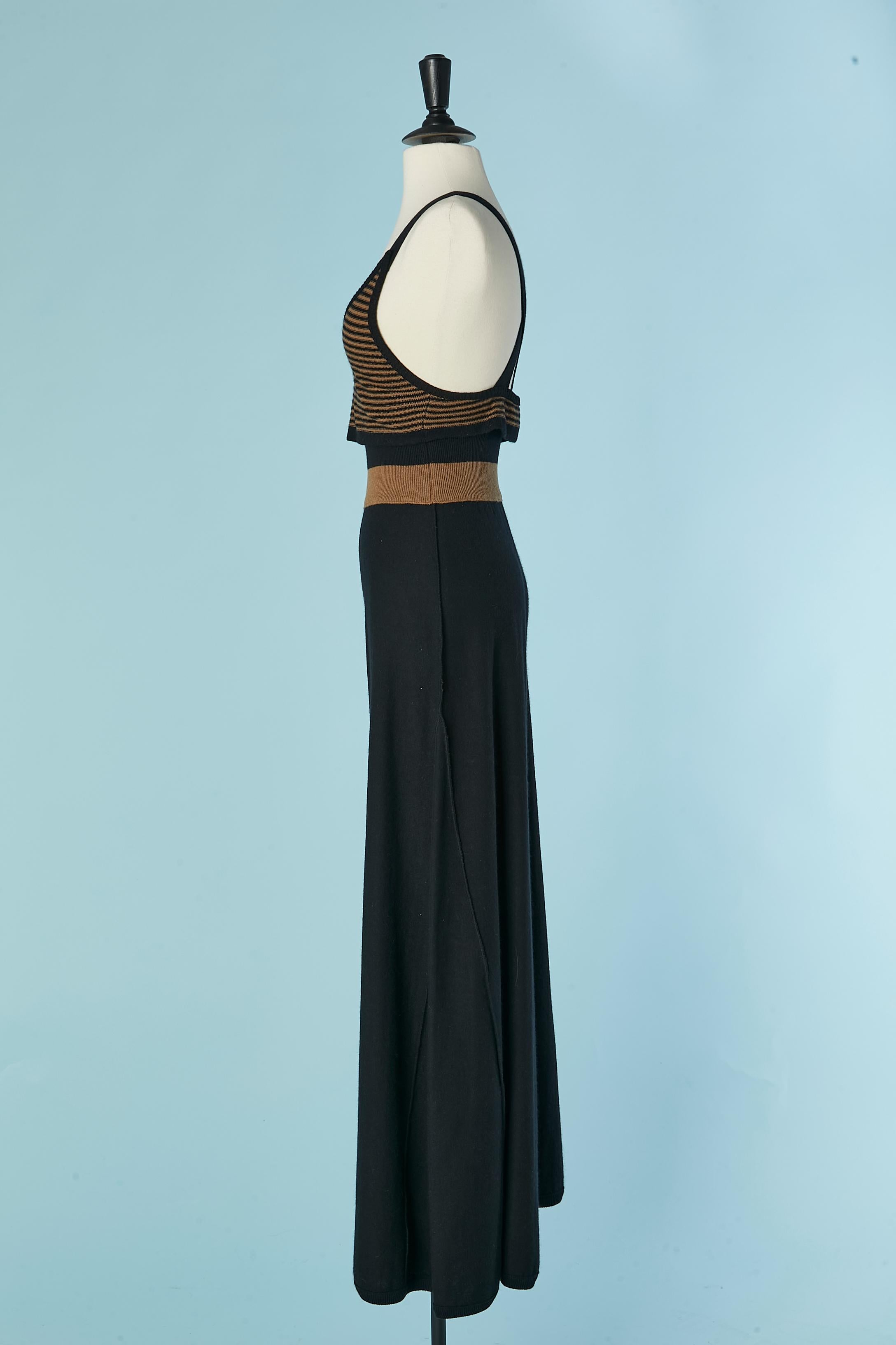 Striped wool knit tank top and knit trouser ensemble SONIA RYKIEL In Excellent Condition For Sale In Saint-Ouen-Sur-Seine, FR