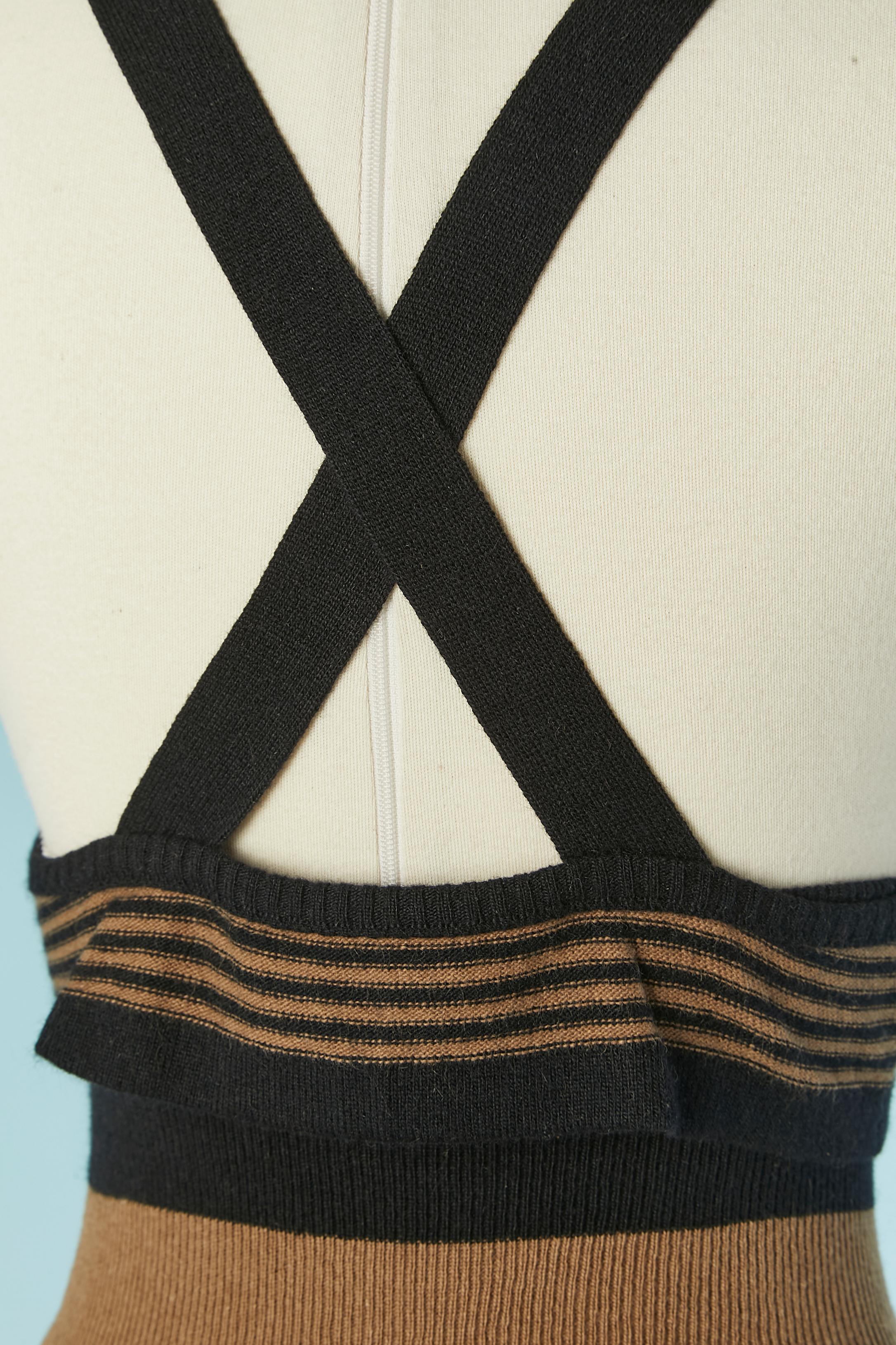 Striped wool knit tank top and knit trouser ensemble SONIA RYKIEL For Sale 1